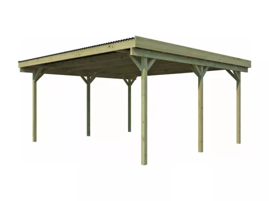 Carport double en bois Basic 5,1 x 5 m