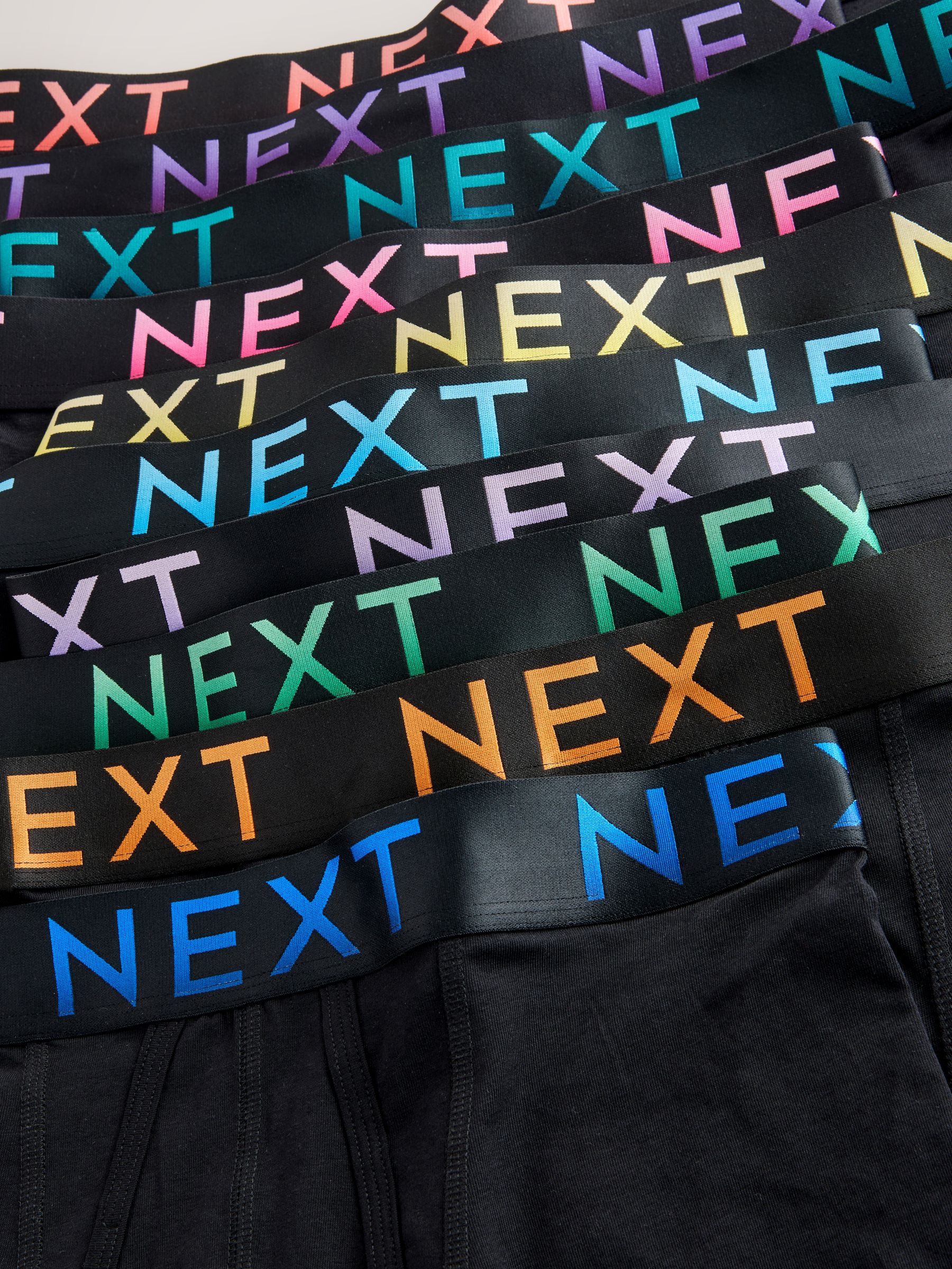 Zwarte tailleband met felgekleurde tekst in ombré - Hipster boxers van katoenrijke mix