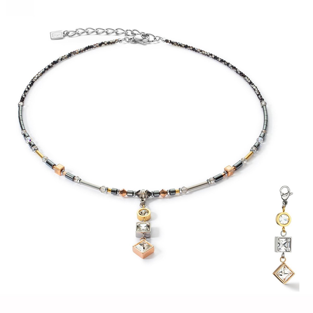 Collier Coeur de lion Square Trilogy interchangeable