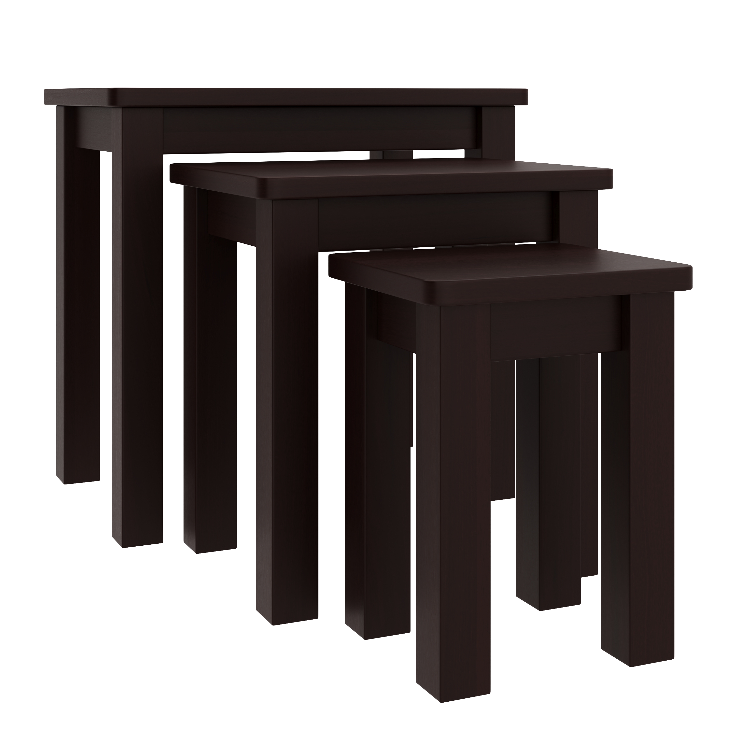 Beistelltisch Holz LUIGI 3-teilig dunkelbraun