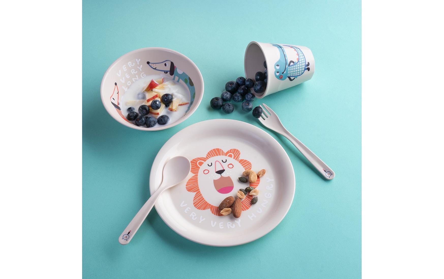 Kindergeschirrset VERY VERY AT HOME almond, 4er SetKindergeschirr aus Biokunststoff