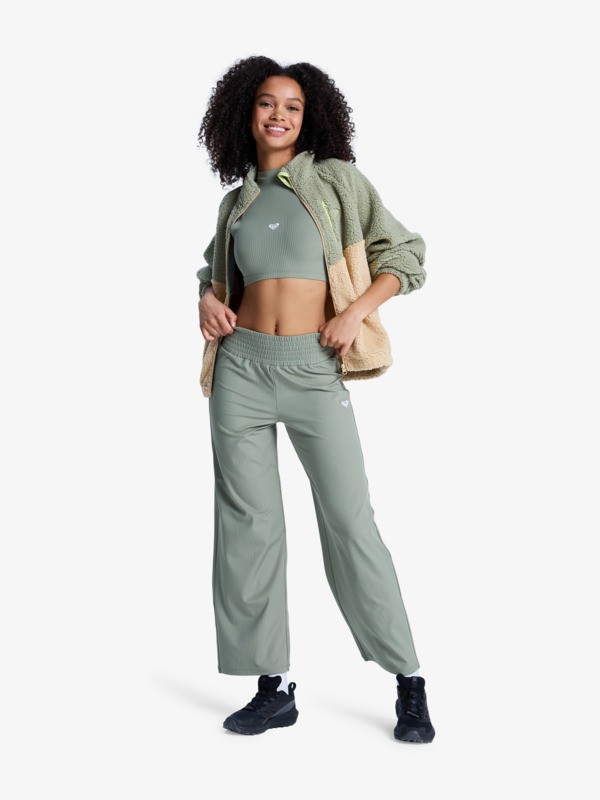 Rise & Vibe Débardeur de sport court Vert Femme