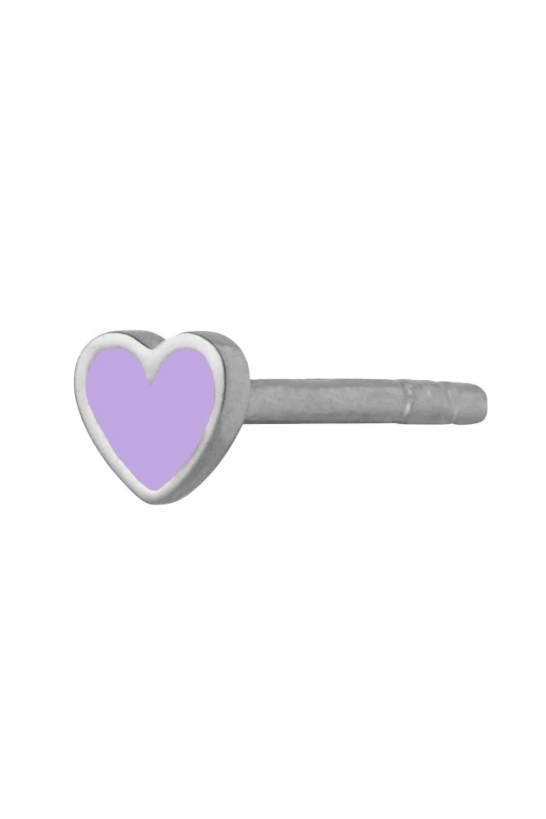 Stine A Petit Love Heart Purple Sorbet Enamel Silver