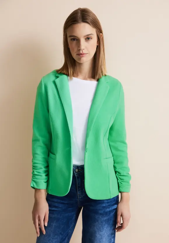 Basic Blazer mit Raffungen - soft grass green