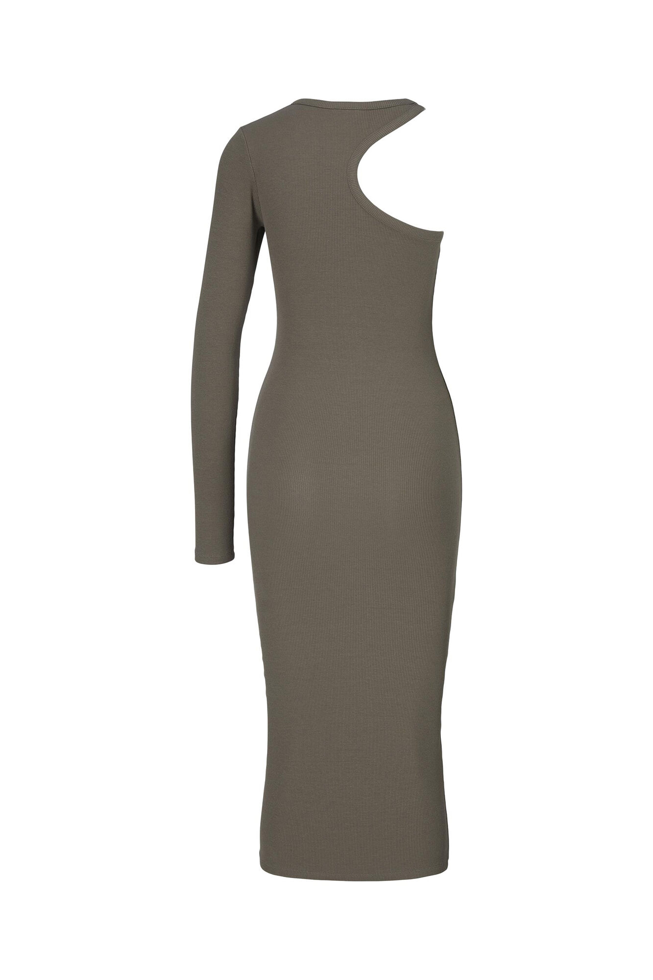Vestido longo assimétrico de malha para mulher