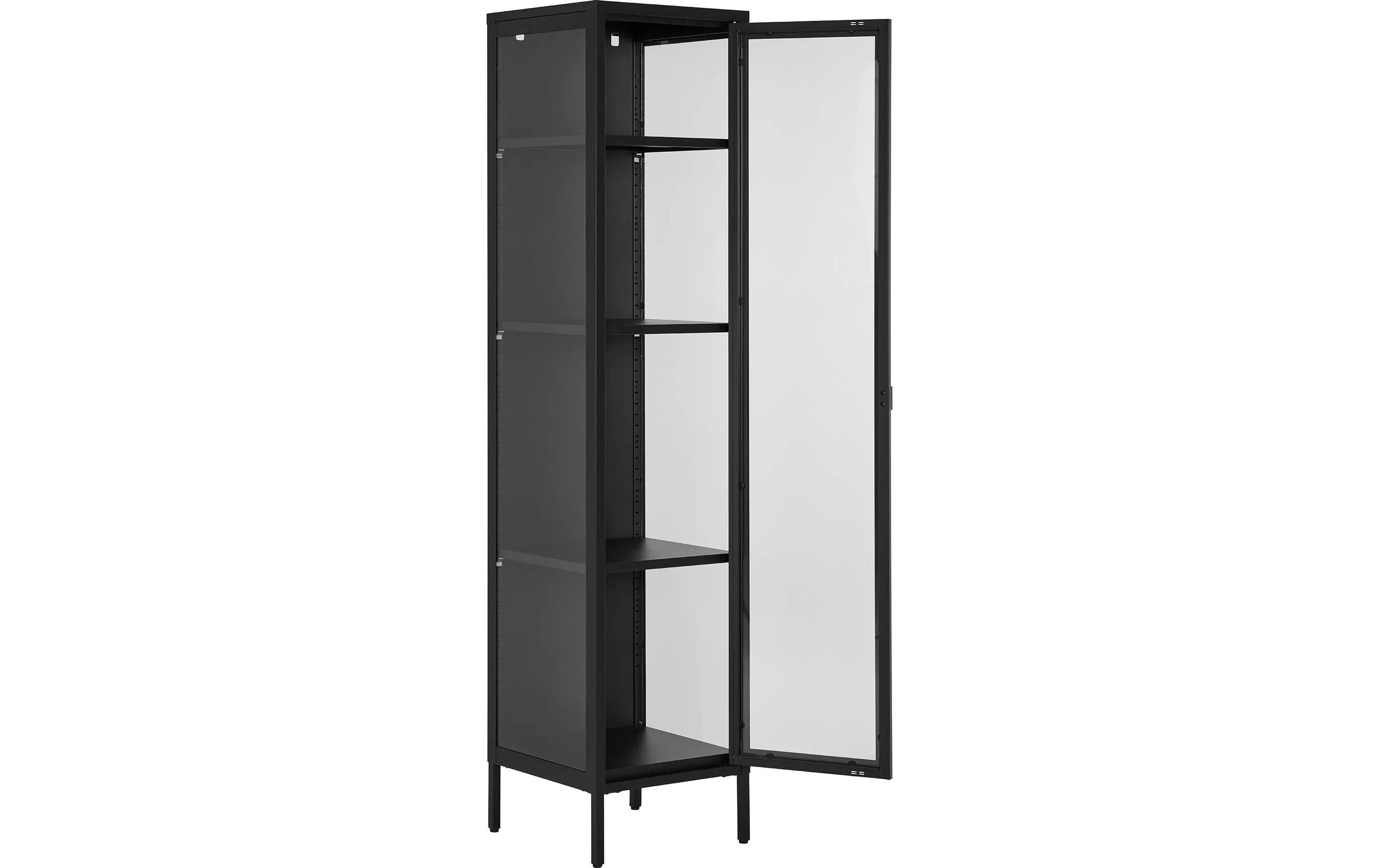 Vitrine Brisbane 180 x 40 cm, Schwarz<br>Standregal