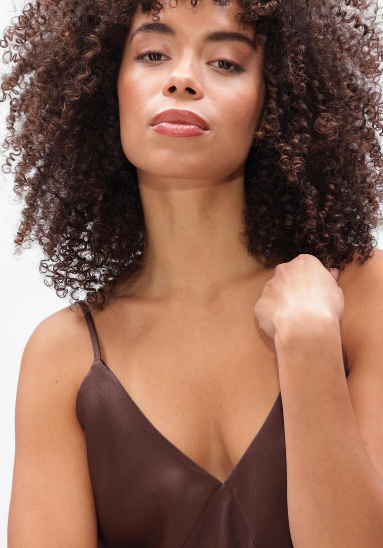 bruine forte forte top envers satin slip top