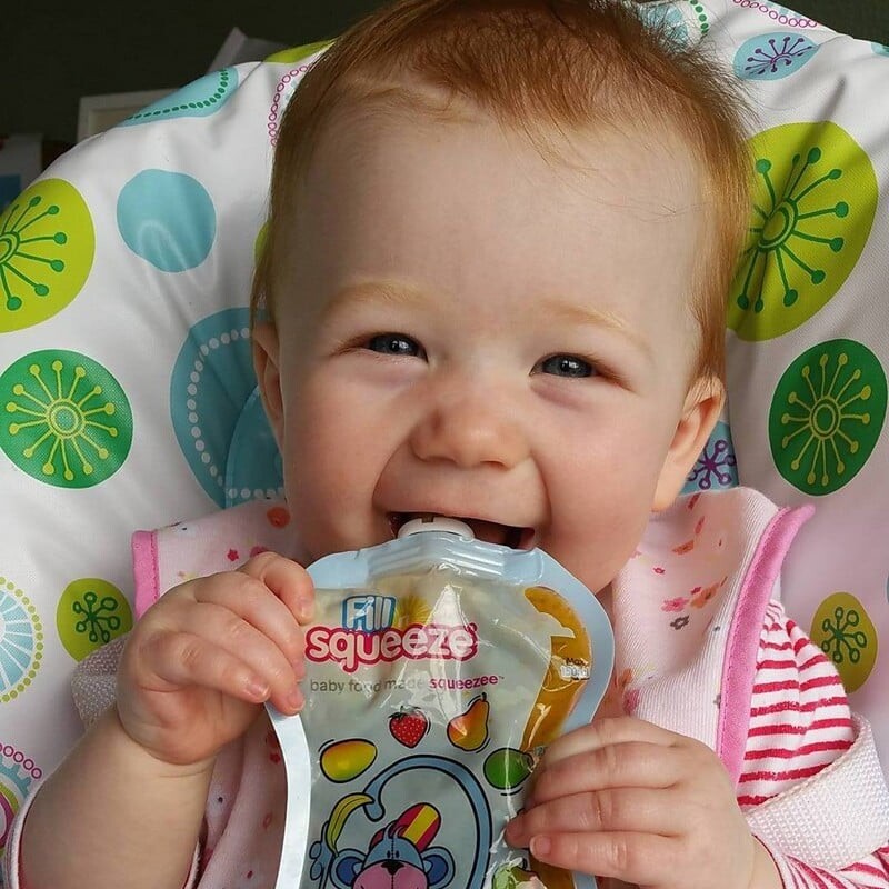 Fill N Squeeze - Starter Set - 5 Smoothie Poser Til Baby Med Fyldekande