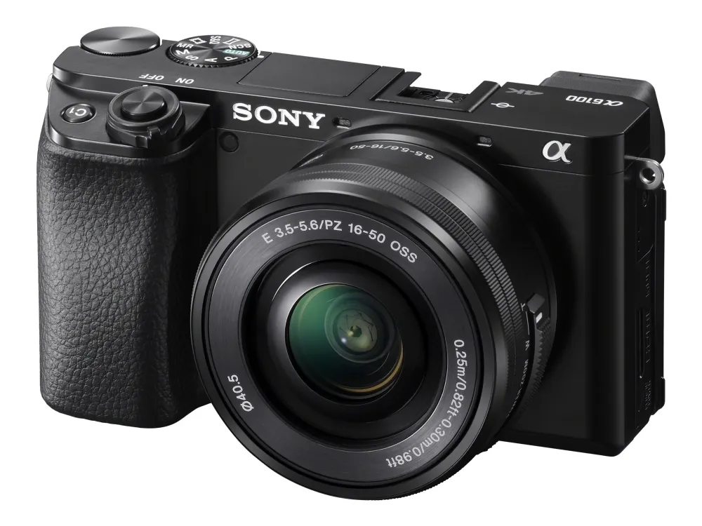 Sony a6100 ILCE-6100Y - Digitalkamera - spejlløst - 24.2 MP - APS-C - 4K / 30 fps - 3x optisk zoom 16-50 mm og 55-210 mm objektiver - Wi-Fi, NFC, Bluetooth - sort