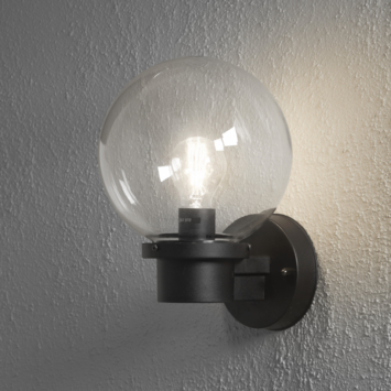 Konstsmide wandlamp Nemi met schemersensor zwart E27