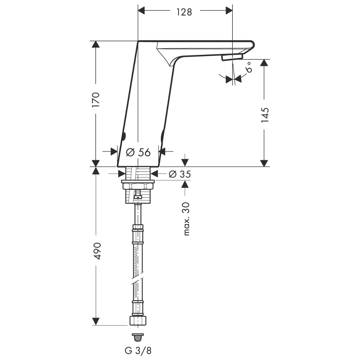 Hansgrohe Metris S wastafelkraan met infraroodsensor chroom
