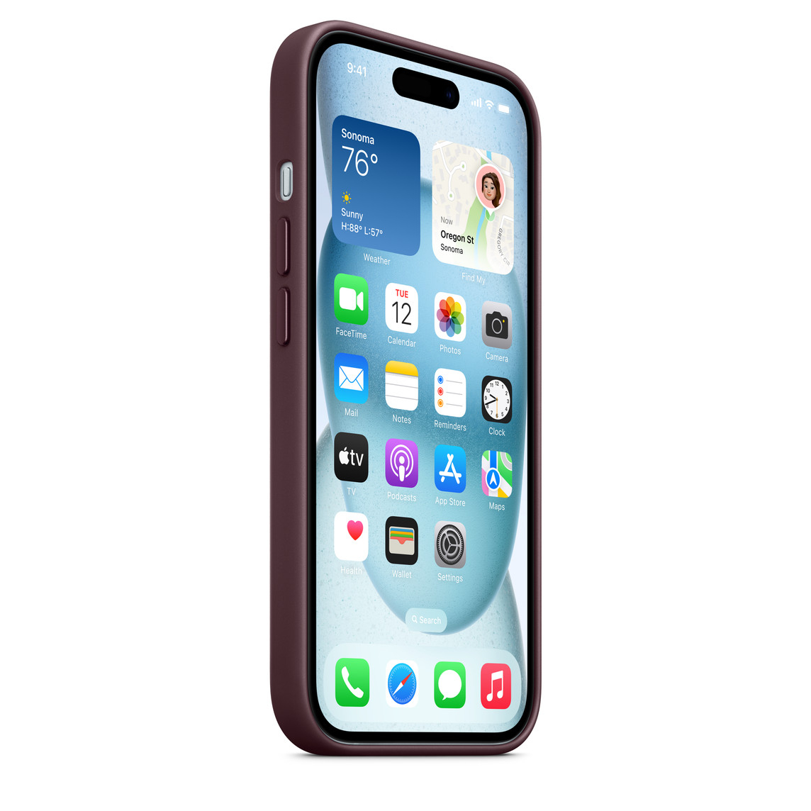 iPhone 15 MagSafe Feingewebe Case Hülle (MT3E3ZM/A) - Maulbeere (Mulberry)