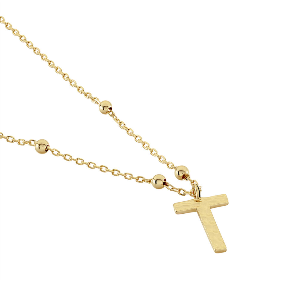 Collier Plaqué Or Jaune Lettra