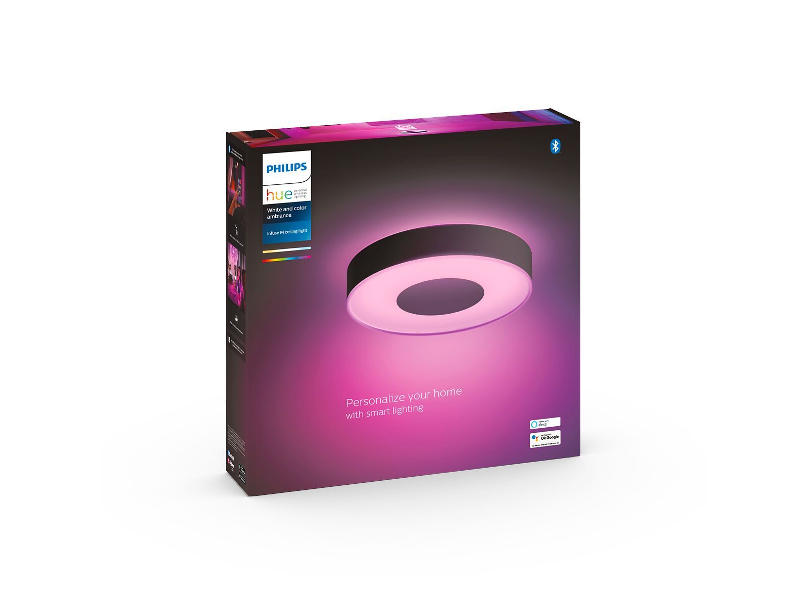 Philips hue INFUSE Wand- / Deckenleuchte - Schwarz / B: 38.1 cm x H: 8.4 cm