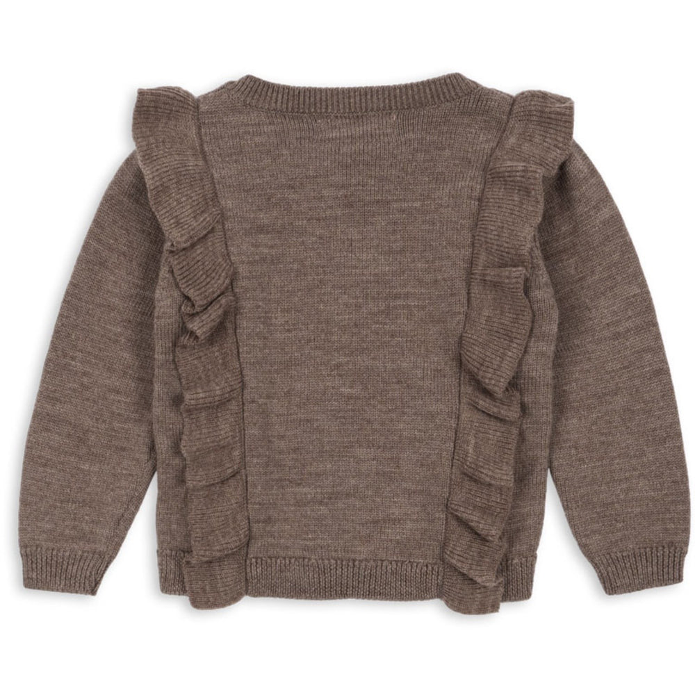 Køb Konges Sløjd Bunny Brown Melange Fiol Flæse Cardigan