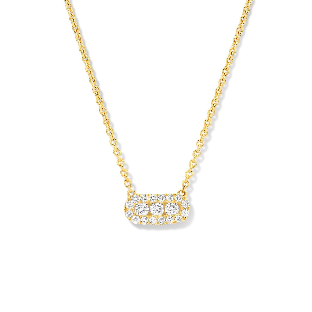 Collier Brillaxis Trilogie accompagnéeor jaune 750/1000 et diamants