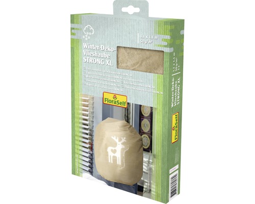 FloraSelf winterdecoratiekap Protect XL 1,1x1,1 m beige 50g/m2