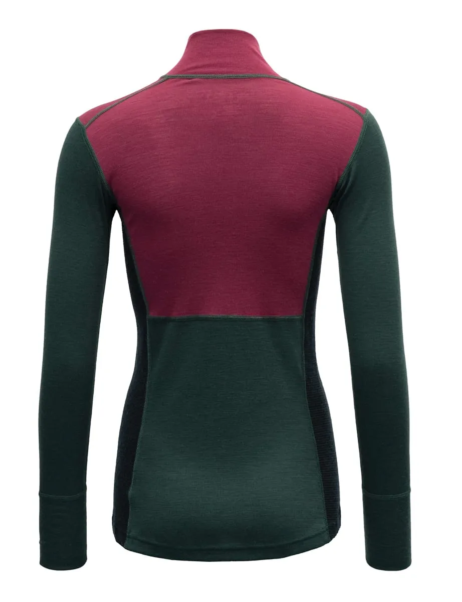 Devold Women's Lauparen Merino 190 Zip Neck Beetroot/Woods/Ink