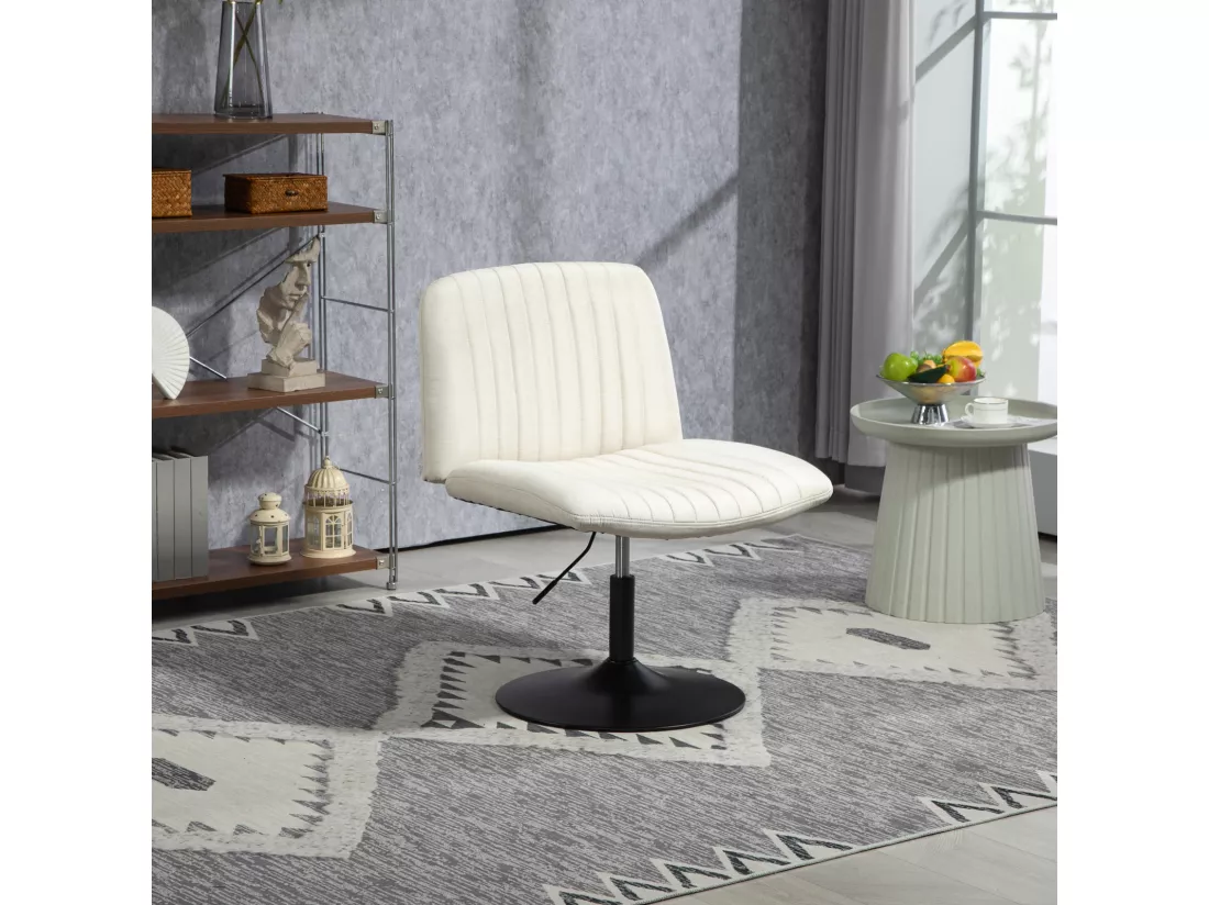 chaise longue EMILY chaise de relaxation réglable en hauteur rotative à 360° beige