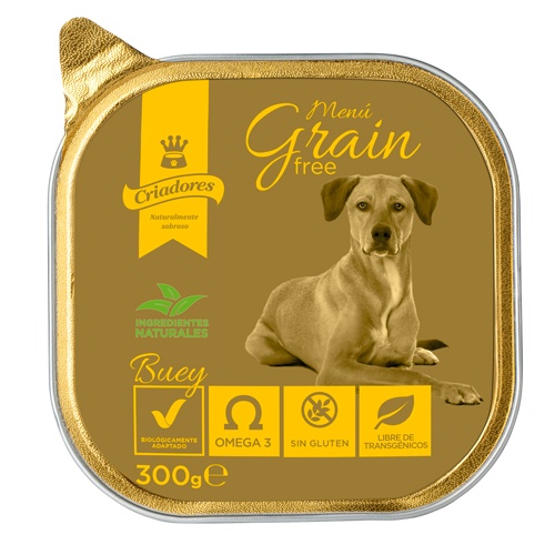 Ração para cães Breeders Grain Free Beef em pote