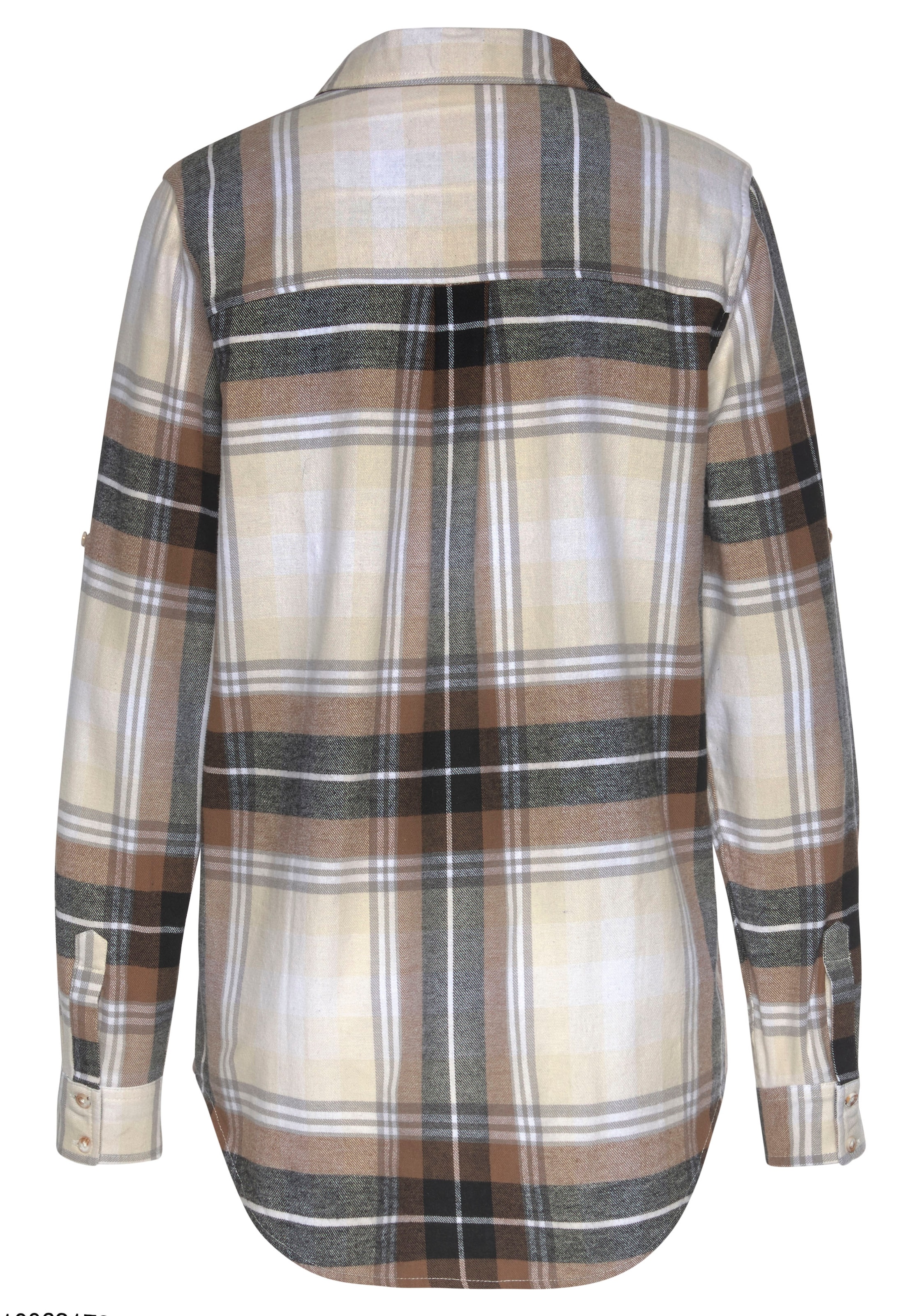 Buffalo Hemdbluse , aus weichem Flanell mit Blusenkragen, Flanellhemd, Karobluse