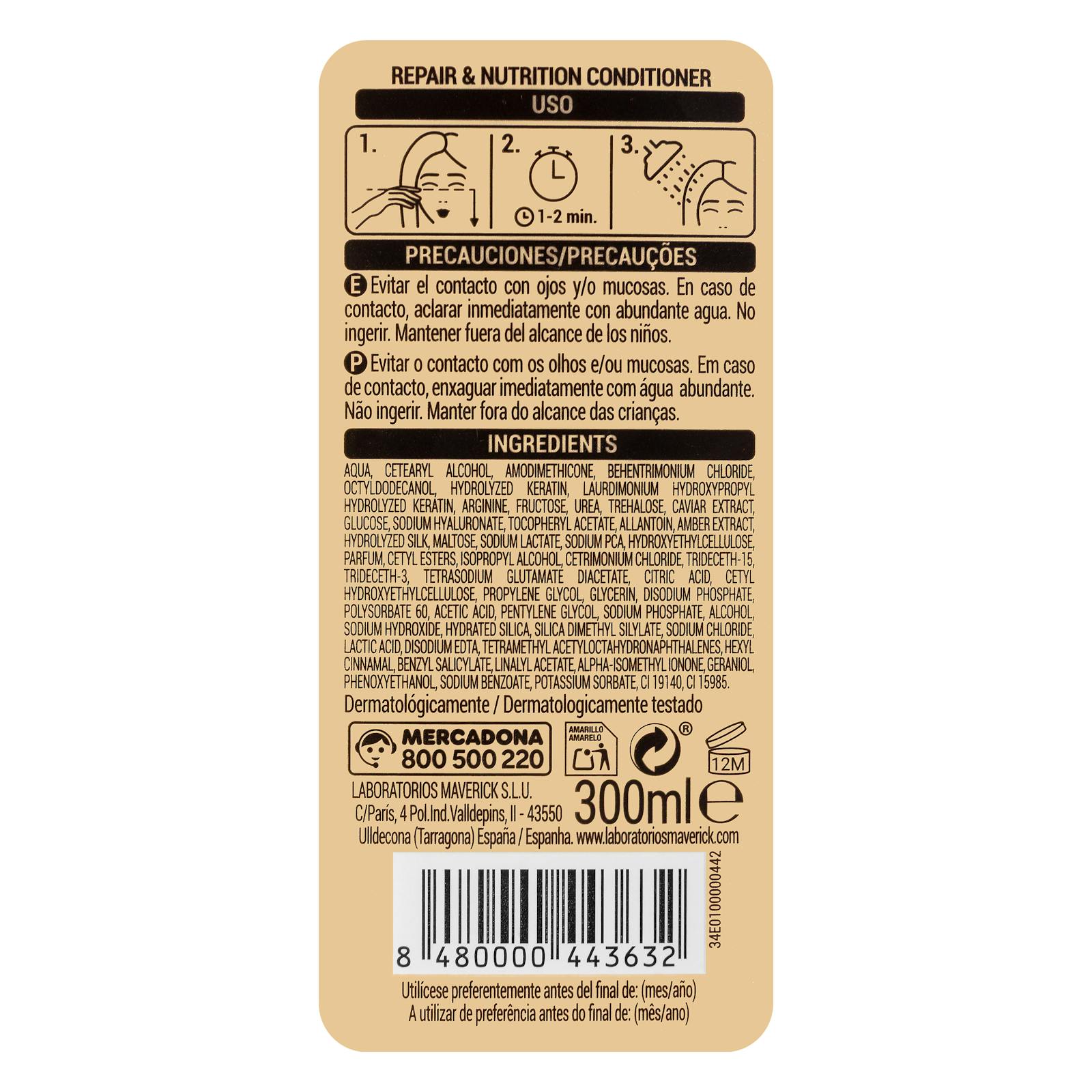Après-shampoing Deliplus Repair & Nutrition pour cheveux secs et abîmés