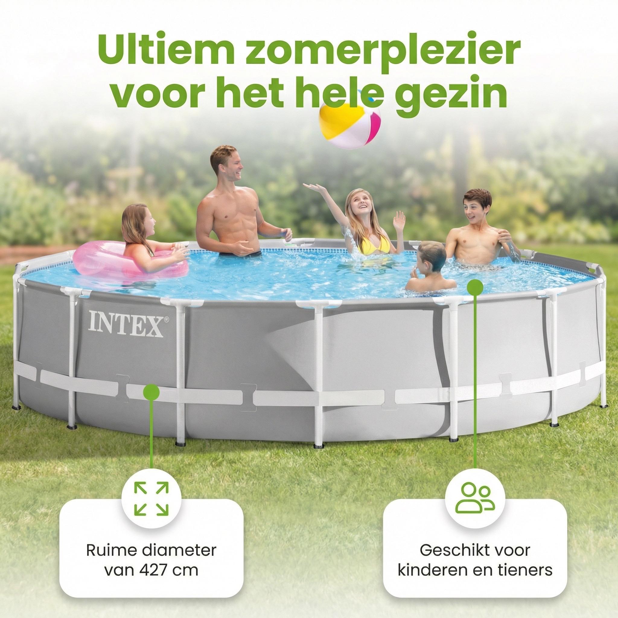Intex prism frame 427x107cm zwembad – 6-delig