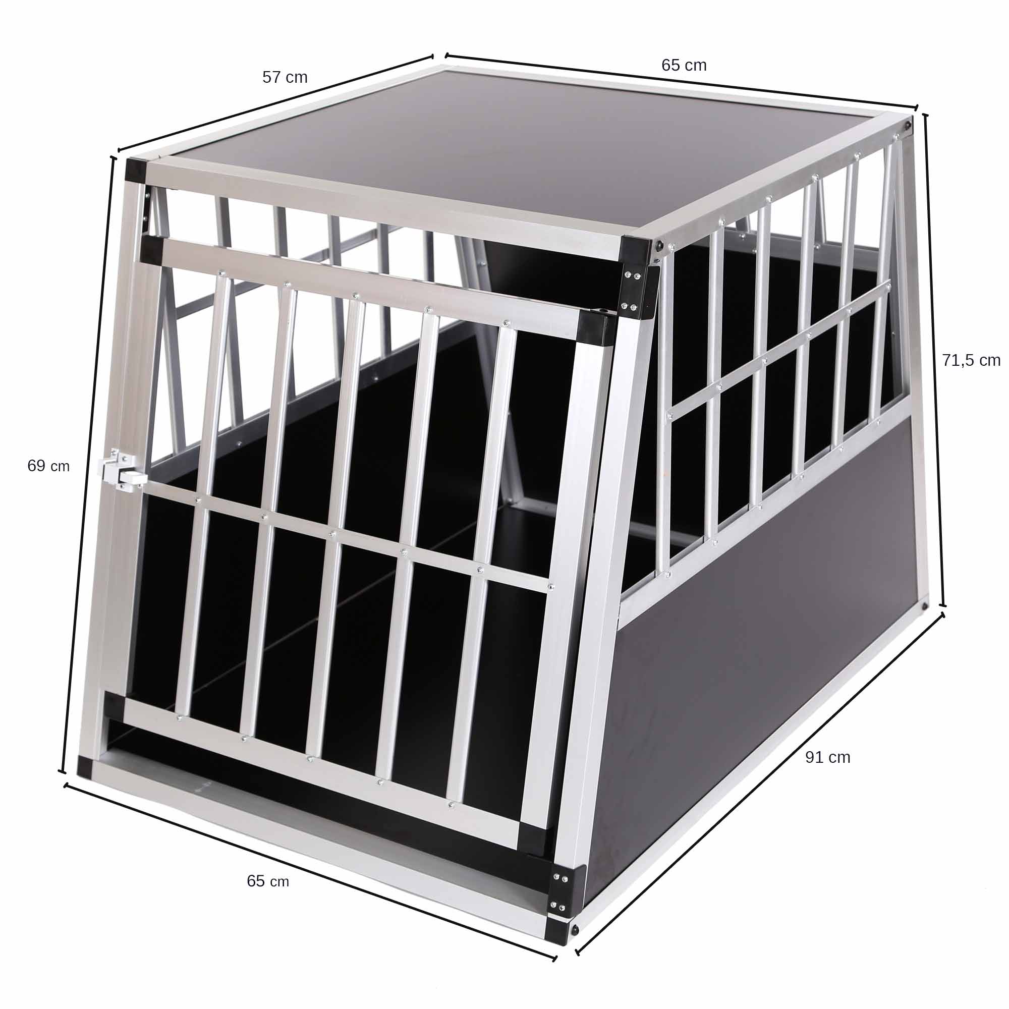 zoomundo Hundetransportbox / Kofferraumbox aus Aluminium - 1-Türig Premium