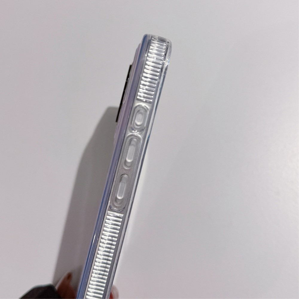 iPhone 15 Pro Hybrid Hülle TPU Bumper mit Acryl Rückseite im Marble Marmor Design - Lila / Rosa