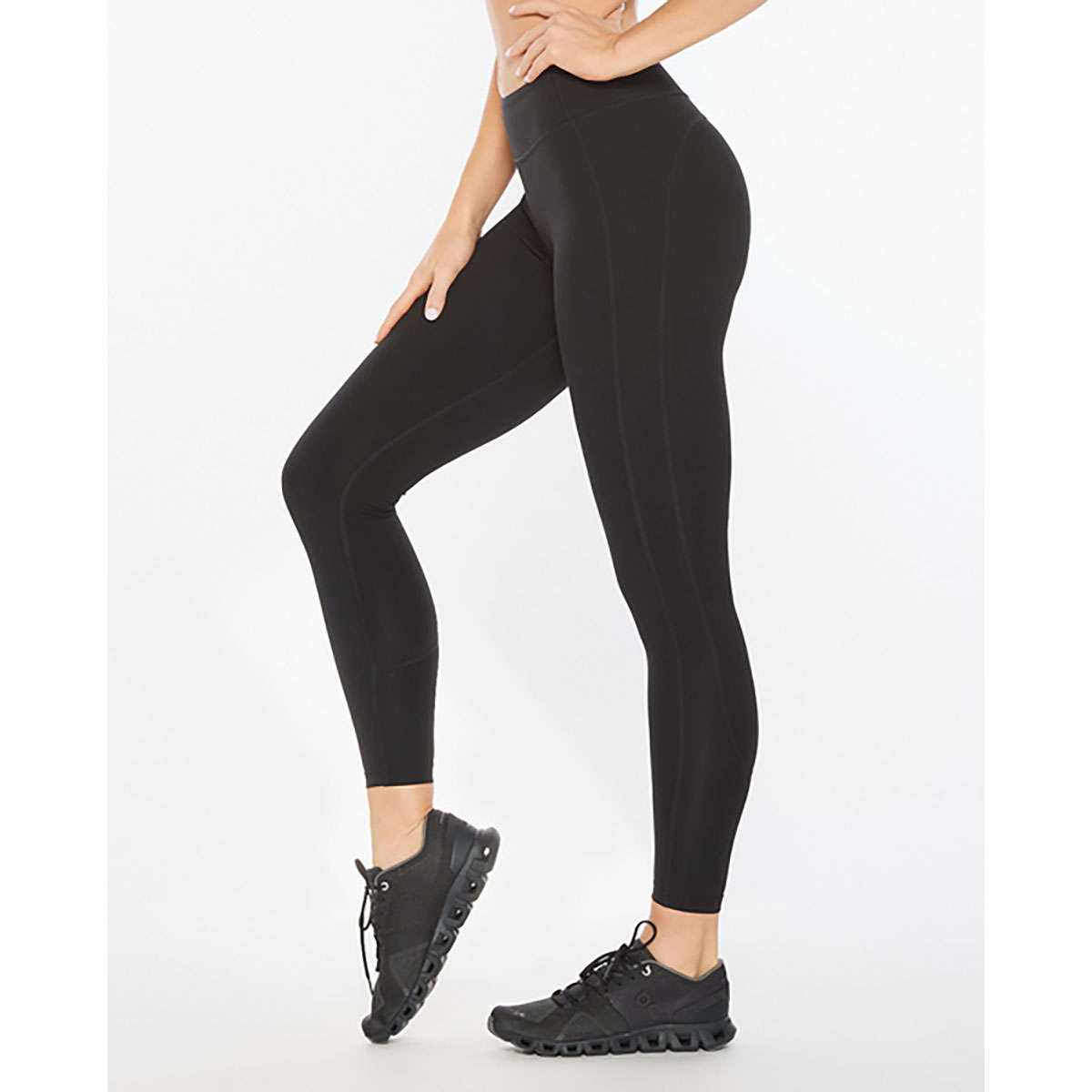 2XU Form Mid-Rise Compression Hardloopbroek Lang Zwart/Zilver Dames
