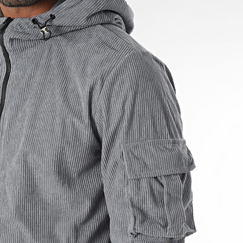 Veste Zippée Capuche Gris