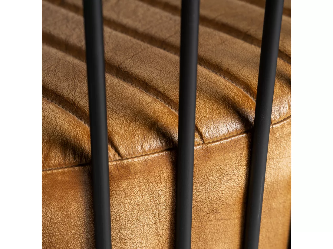 Fauteuil en peau marron en 59x59x64 cm
