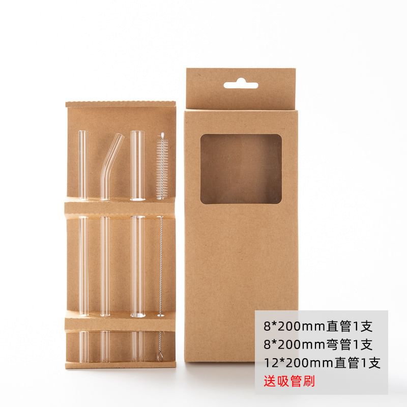 SIMBLER - Glazen drinkrietje / Doos / Set (Diverse ontwerpen)