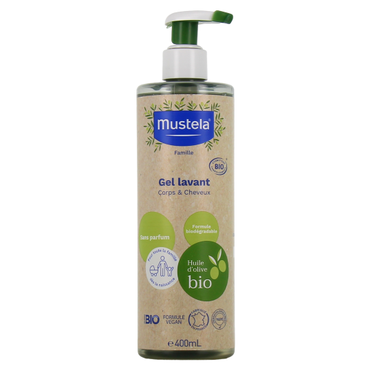 Gel lavant sans parfum Bio Mustela - Corps et cheveux