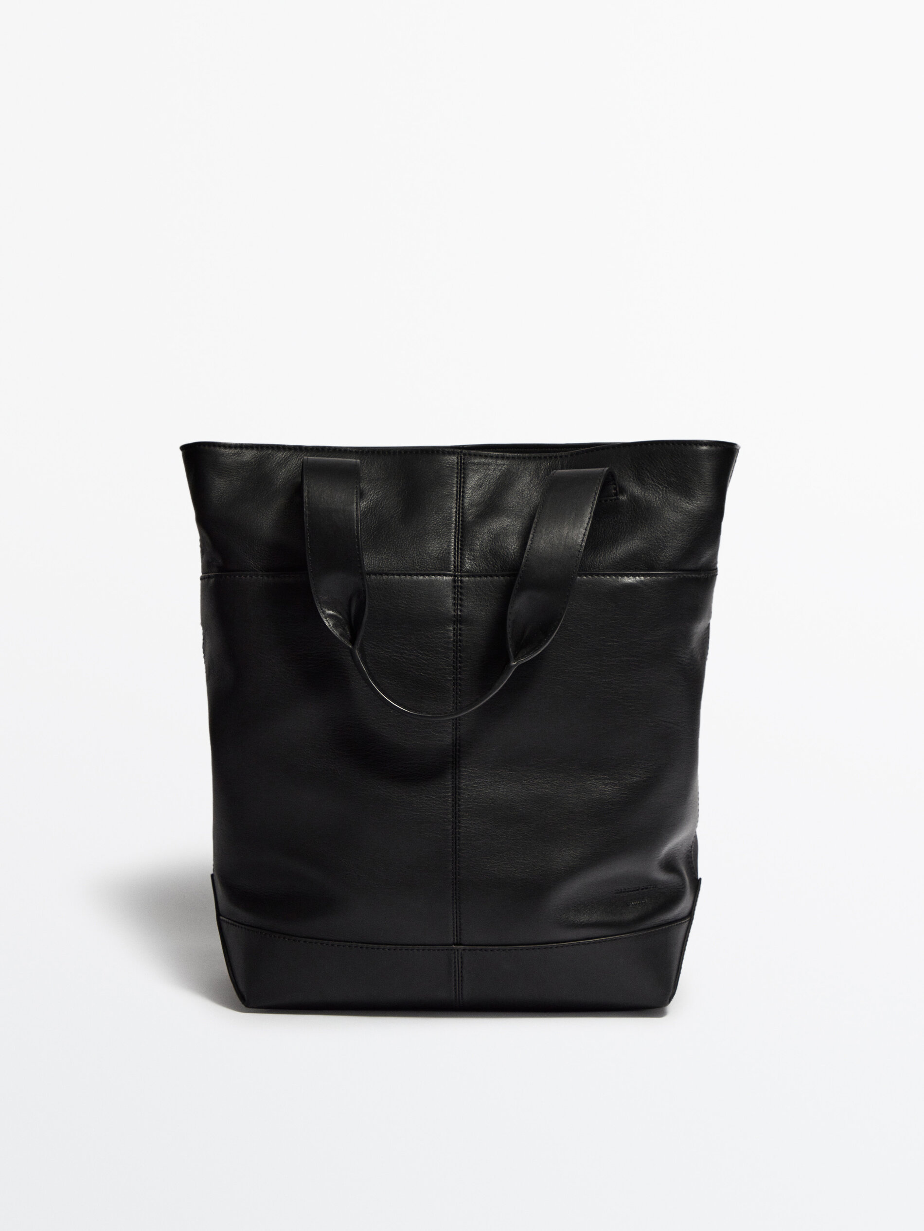 Bolsa tote piel negro -Studio - NEGRO