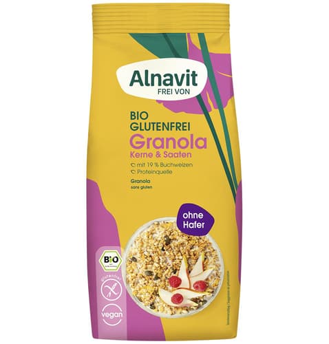 Alnavit BIO gebackenes Buchweizen-Soja-Müsli glutenfrei mit Kernen und Saaten