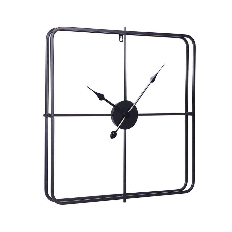 LW Collection Wandklok Harvey Zwart 60cm