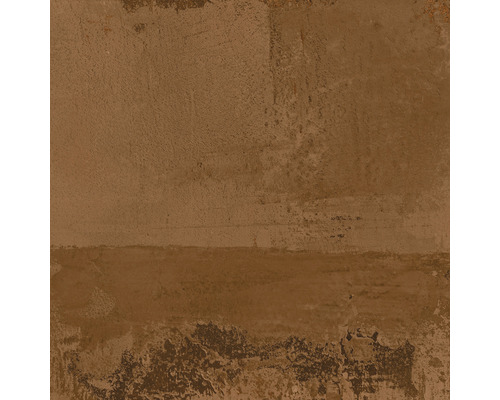 Terrastegel van porselein, metallic Cortenbruin, gerectificeerde rand, 60 x 60 x 2 cm