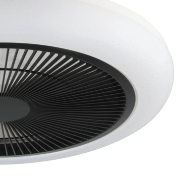 EGLO plafondlamp Kostrena met ventilator Ø45.5cm, wit/ zwart