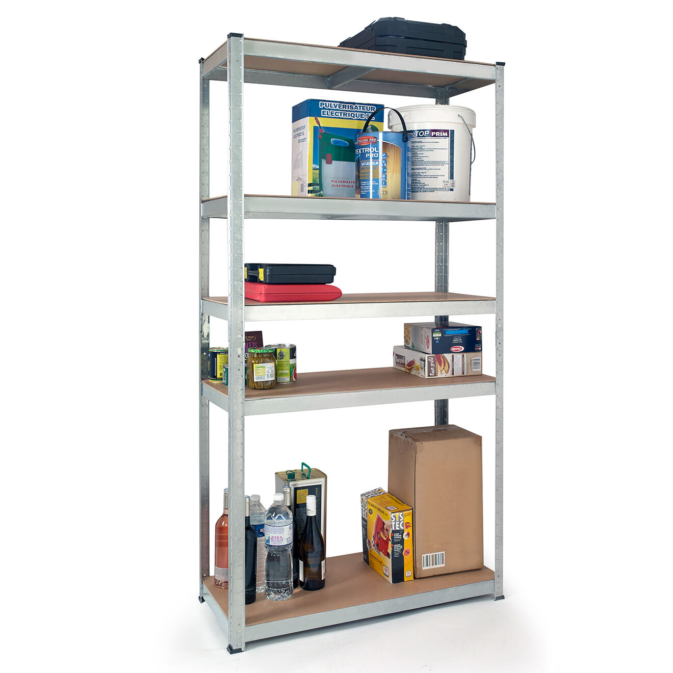 Pratik Garden Etagère en acier 5 niveaux spéciale charges lourdes noire - 180x90x40?cm