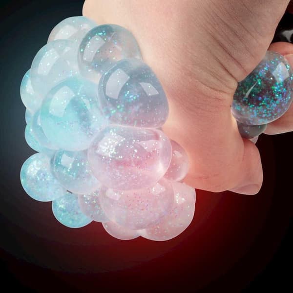 Stressball Lysende / Klemmeball i Nett – Glitter