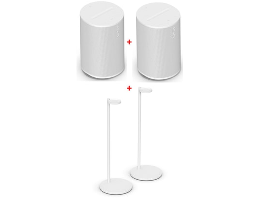SONOS - Enceinte sans fil Pack ERA 100 blanc x2 + pied de sol x2