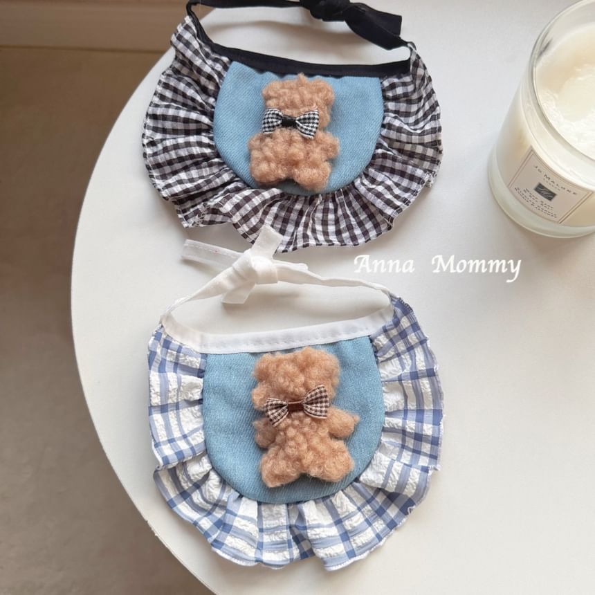 tanvtim - Bear Plaid Bib Pet Collar (Various Designs)