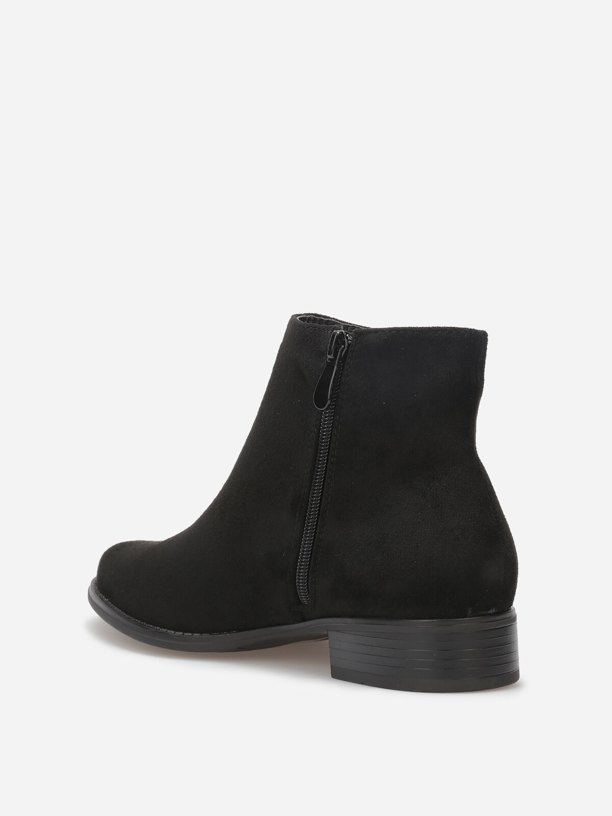 Bottines plates en suédine- Noir