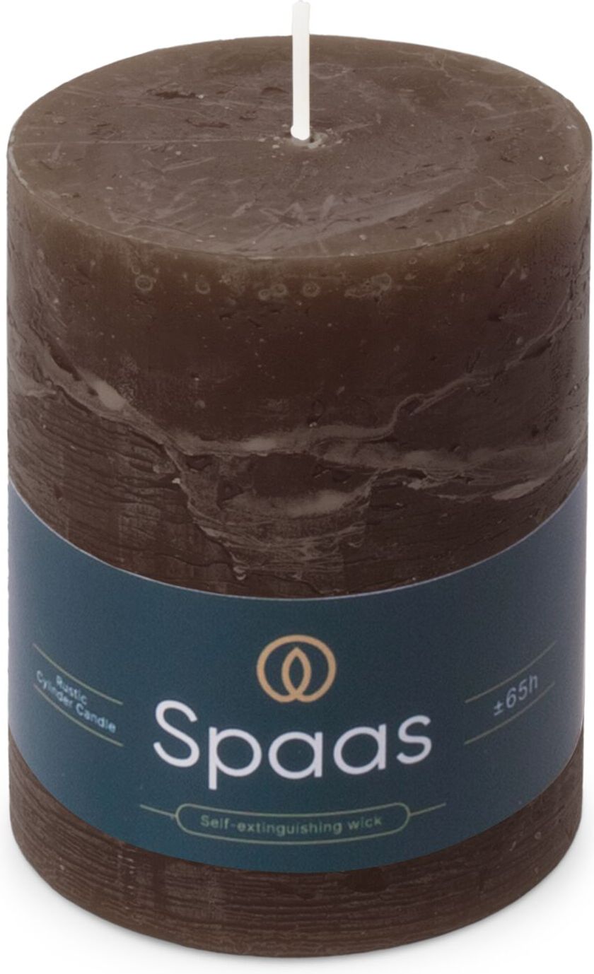 Spaas stompkaars Essential collection donkerbruin 65 uur D 8 H 11 cm