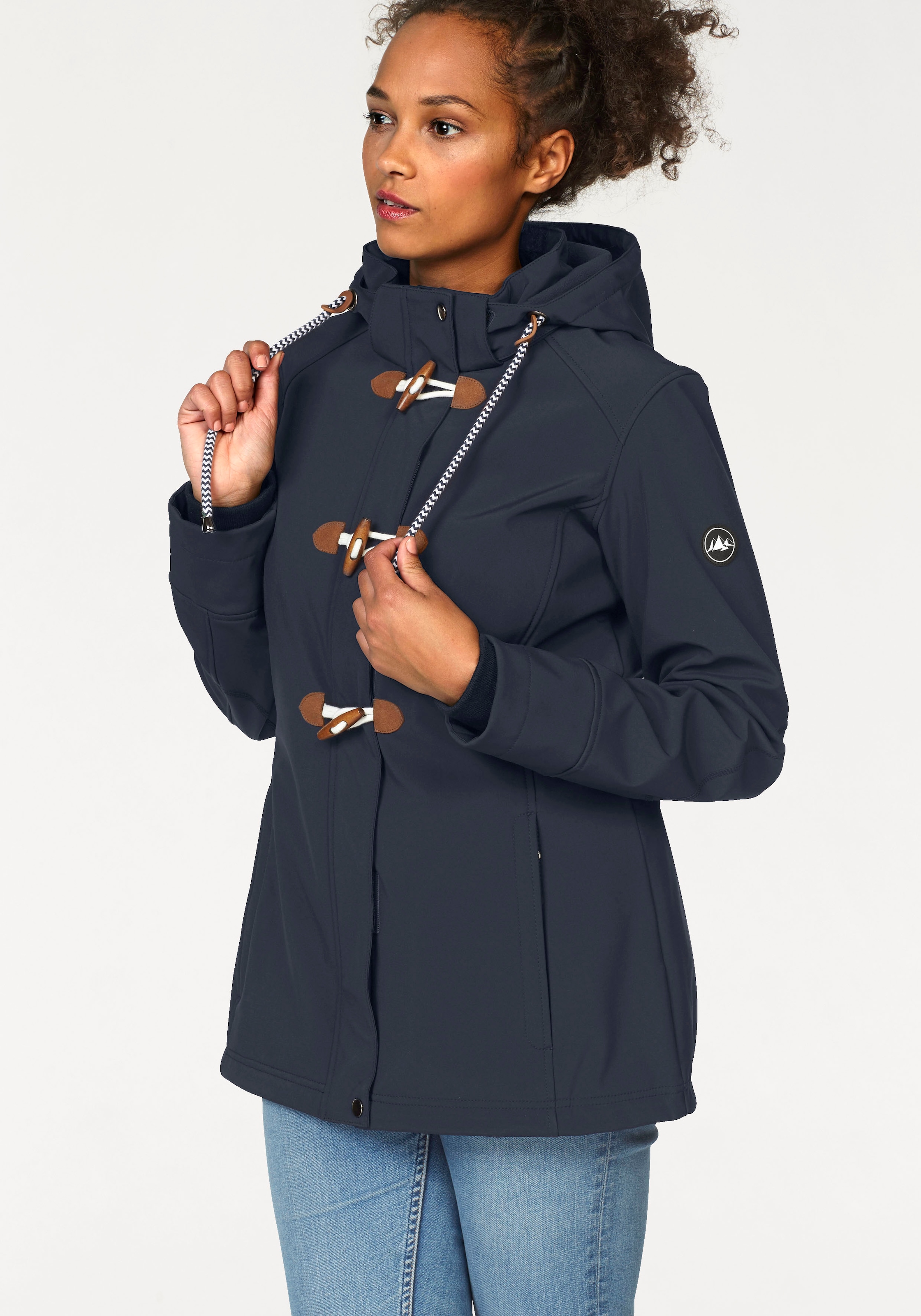 Polarino Softshelljacke mit Kapuze für Übergangszeiten,  atmungsaktiv,  winddicht,  wasserabweisend