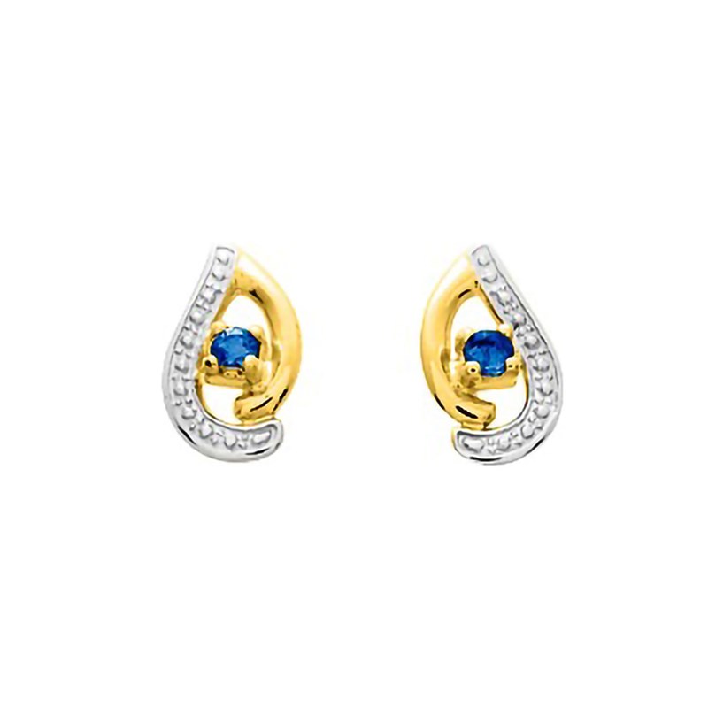 Boucles d'oreilles Femme - saphir - Or 18 Carats