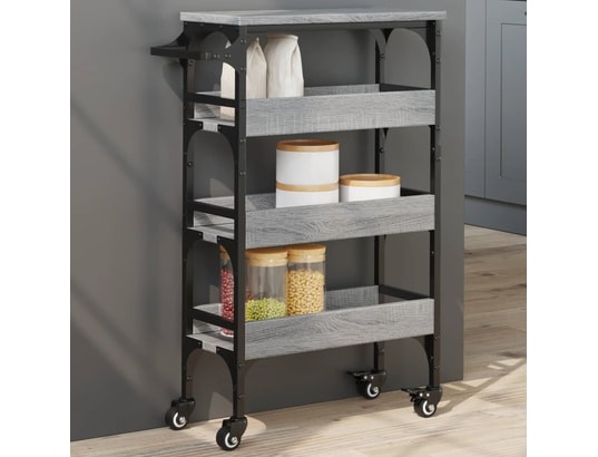 VIDAXL - Chariot de cuisine sonoma gris 53x20x76 cm bois d'ingénierie