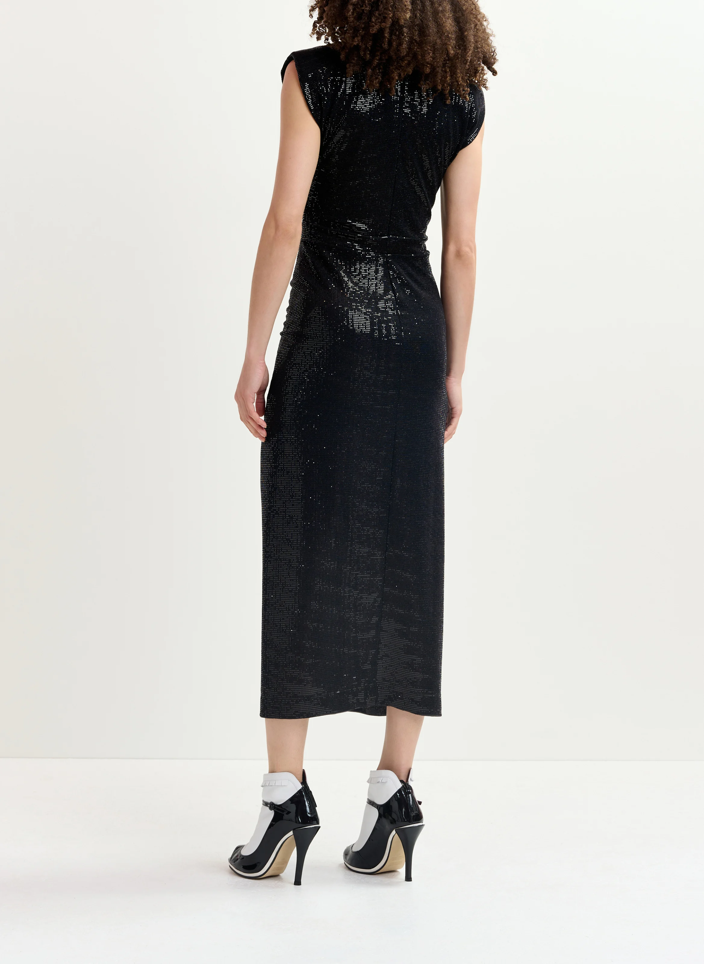 GOLISEE - Robe longue pailletée | Noir