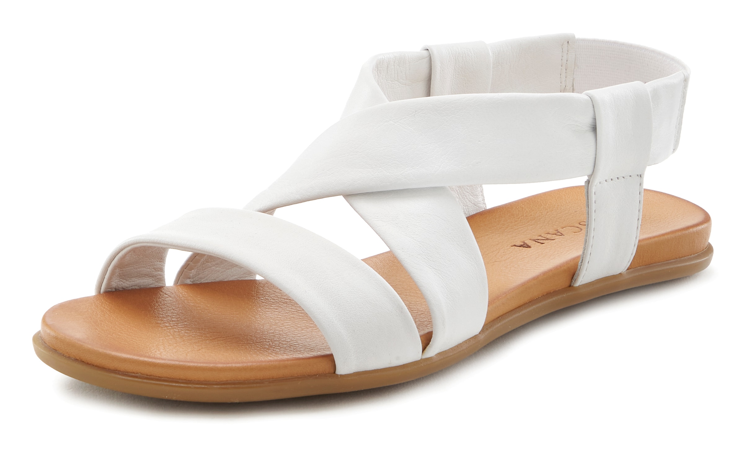 LASCANA Sandale »Sommerschuh«  aus Leder mit raffinierten Riemchen, Sandalette, Sommerschuh